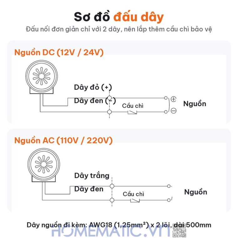 Còi hú báo động báo cháy cảnh báo an ninh báo trộm Qlightec SM30 sơ đồ đấu dây Còi hú báo động báo cháy cảnh báo an ninh báo trộm Qlightec SM30 sơ đồ đấu dây