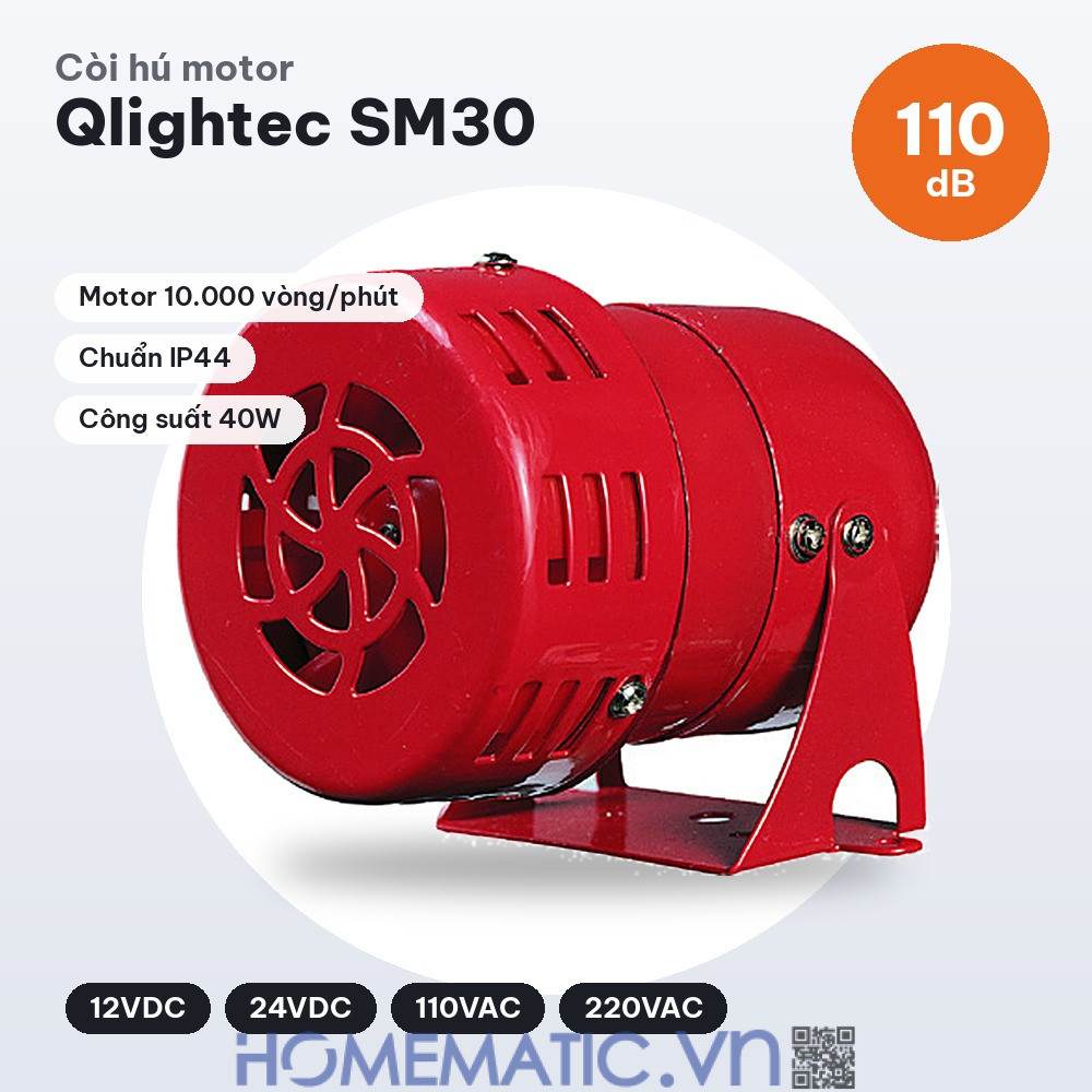 Còi hú báo động báo cháy cảnh báo an ninh báo trộm Qlightec SM30 âm lượng 110dB