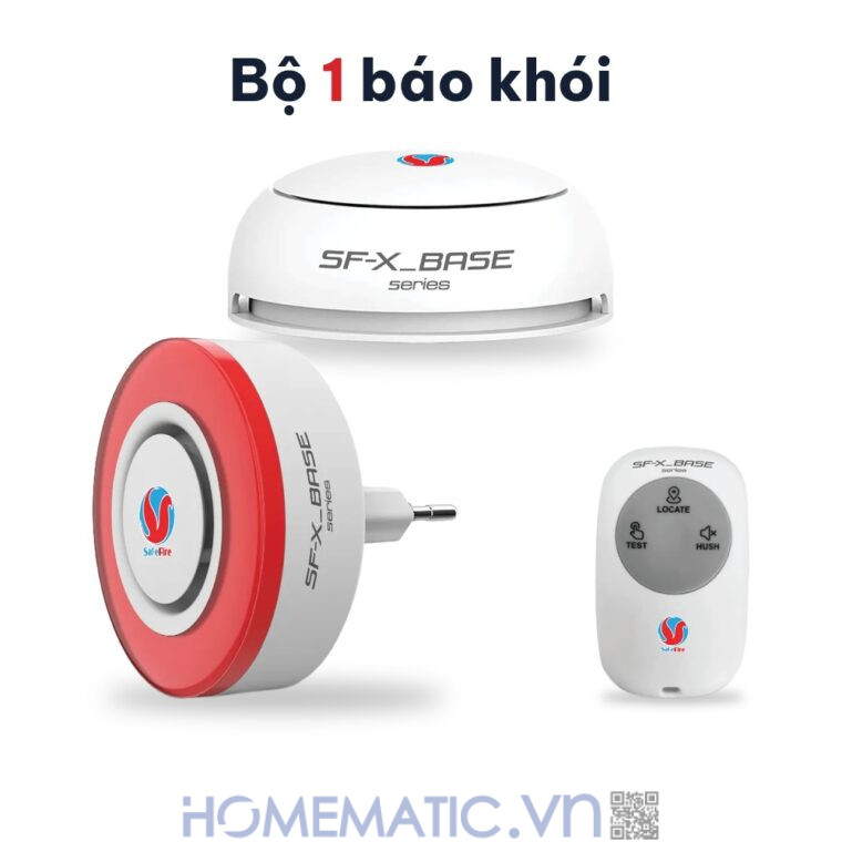 Bộ chuông báo cháy không dây Safefire Safe365 bộ 1 đầu báo khói Bộ chuông báo cháy không dây Safefire Safe365 bộ 1 đầu báo khói