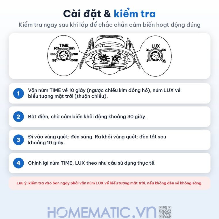 Cảm biến hiện diện âm trần Homematic MS680 HPS cài đặt và kiểm tra