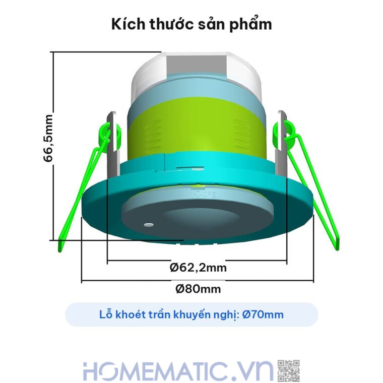 Cảm biến hiện diện âm trần Homematic MS680 HPS kích thước