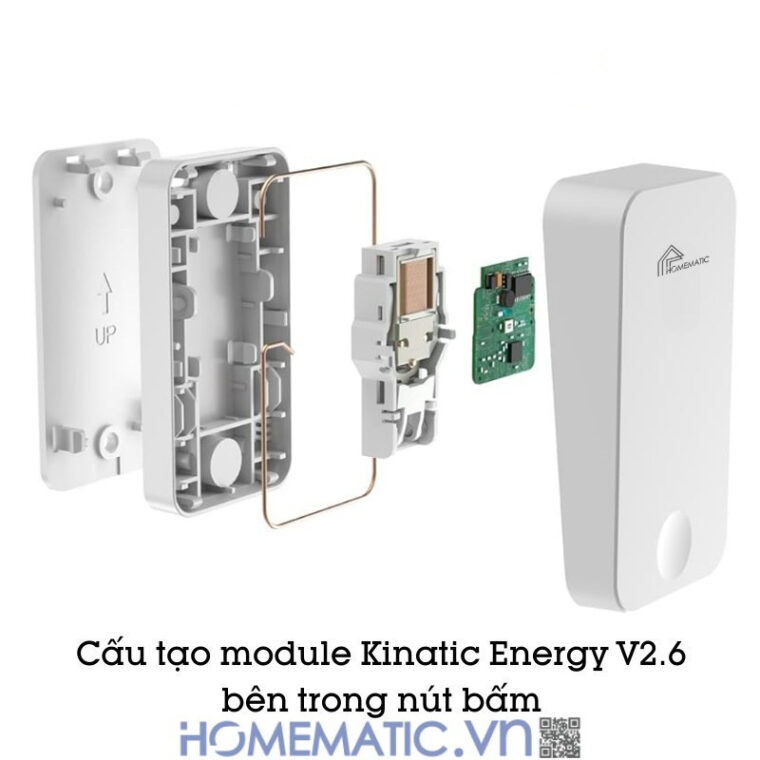 Chuông cửa không dây không dùng pin JBM49 cấu tạo module Kinetic Energy trong nút bấm