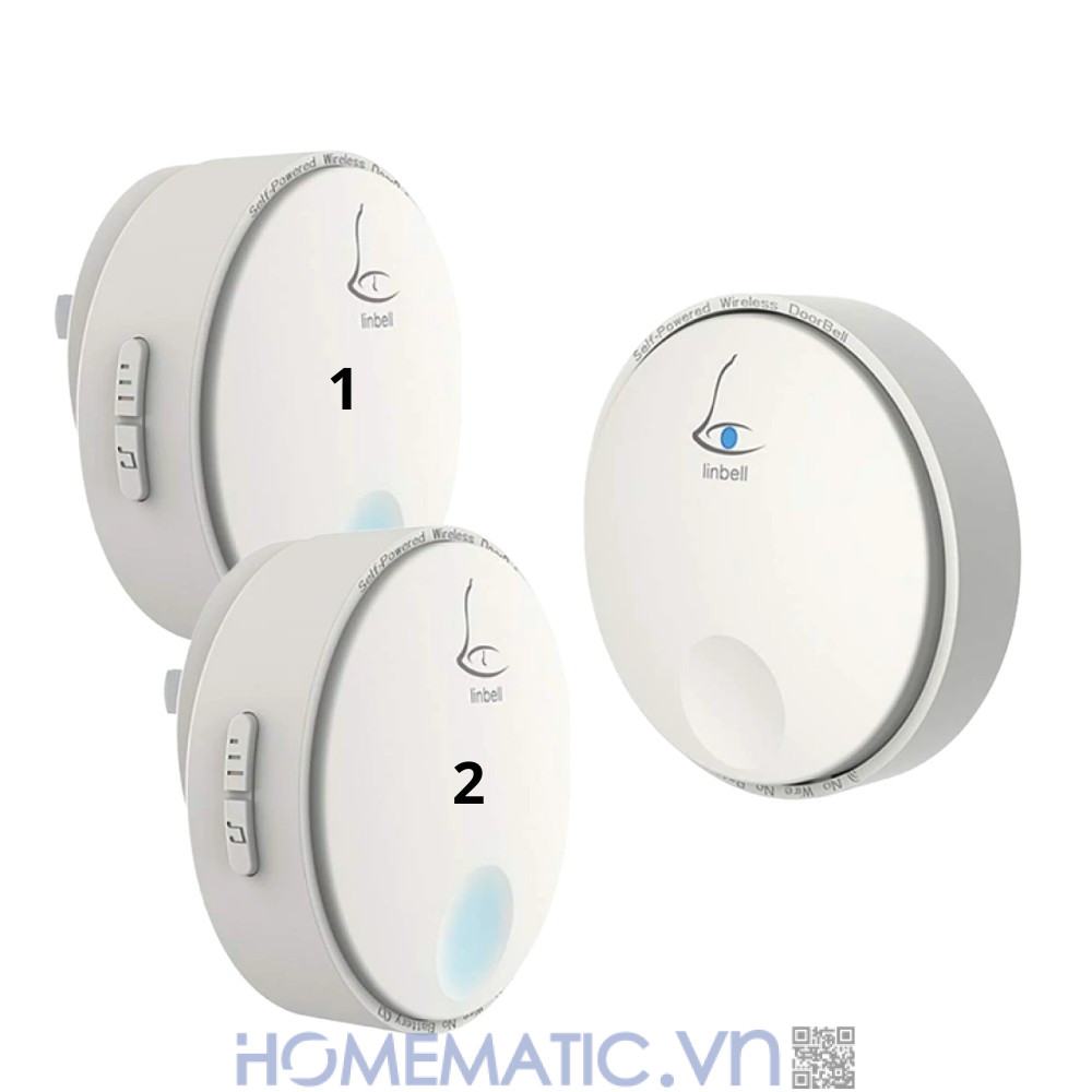 Chuông Cửa Không Dây Không Dùng Pin Linptech Nút Bấm Tròn Lp-g2sw bộ 1 nút 2 loa Chuông Cửa Không Dây Không Dùng Pin Linptech Nút Bấm Tròn Lp-g2sw bộ 1 nút 2 loa
