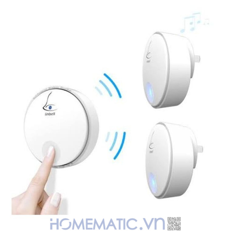 Chuông cửa không dây không dùng Pin Linptech nút bấm tròn LP-G2SW 1 nút bấm dùng nhiều loa chuông Chuông cửa không dây không dùng Pin Linptech nút bấm tròn LP-G2SW 1 nút bấm dùng nhiều loa chuông