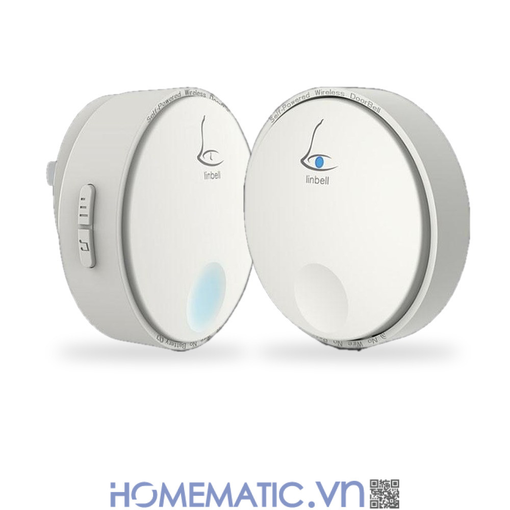 Chuông cửa không dây không dùng Pin Linptech nút bấm tròn LP-G2SW bộ 1 nút bấm 1 loa chuông