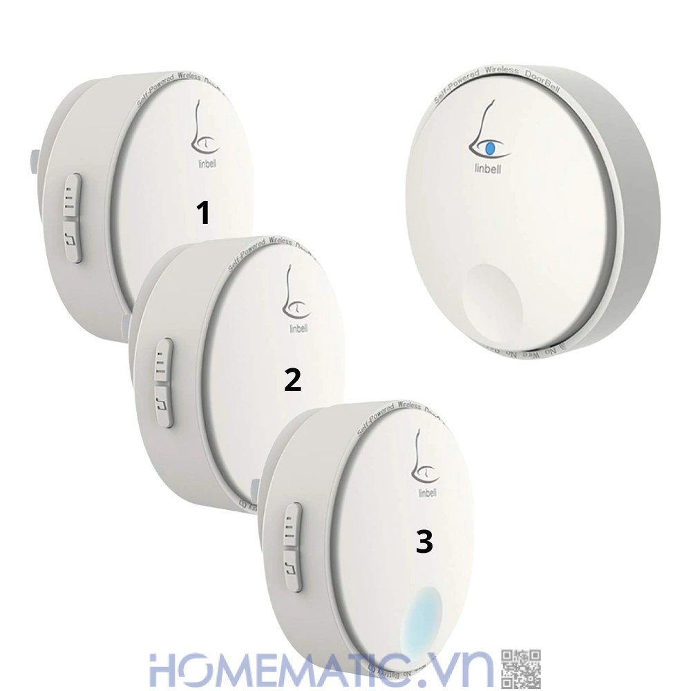 Chuông Cửa Không Dây Không Dùng Pin Linptech Nút Bấm Tròn Lp-g2sw bộ 1 nút 3 loa Chuông Cửa Không Dây Không Dùng Pin Linptech Nút Bấm Tròn Lp-g2sw bộ 1 nút 3 loa