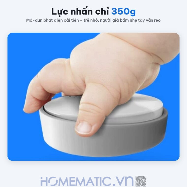 Chuông cửa không dây không dùng Pin Linptech nút bấm tròn LP-G2SW lực nhấn nhẹ 350g