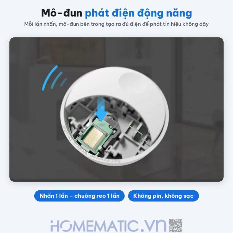 Chuông cửa không dây không dùng Pin Linptech nút bấm tròn LP-G2SW mô-đun phát điện động năng Chuông cửa không dây không dùng Pin Linptech nút bấm tròn LP-G2SW mô-đun phát điện động năng