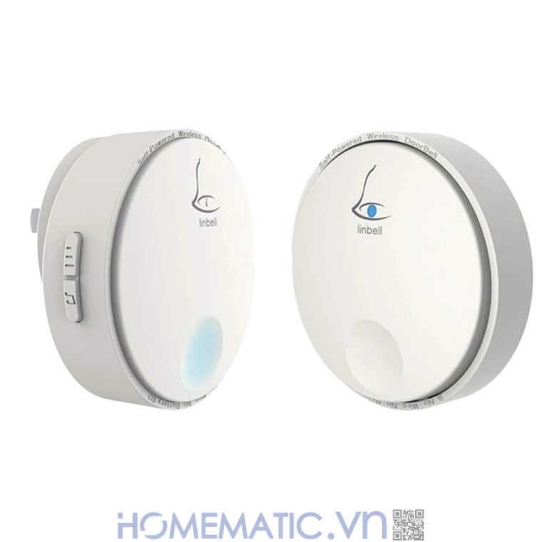 Chuông Cửa Không Dây Không Dùng Pin Linptech Nút Bấm Tròn Lp-g2sw