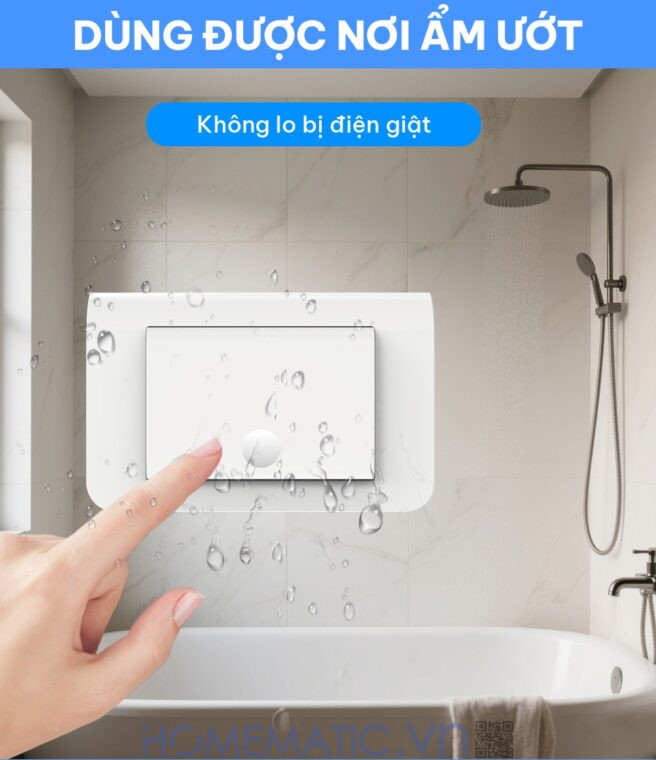 Công tắc không dây không dùng pin WHK01-RB4 dùng được nơi ẩm ướt