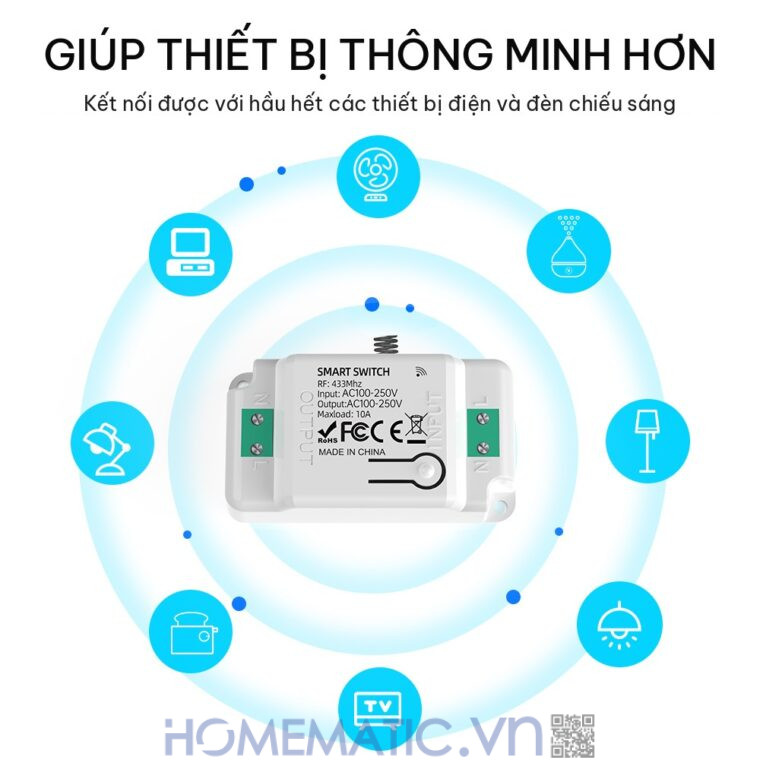 Công tắc không dây không dùng pin WHK01-RB4 tương thích nhiều thiết bị