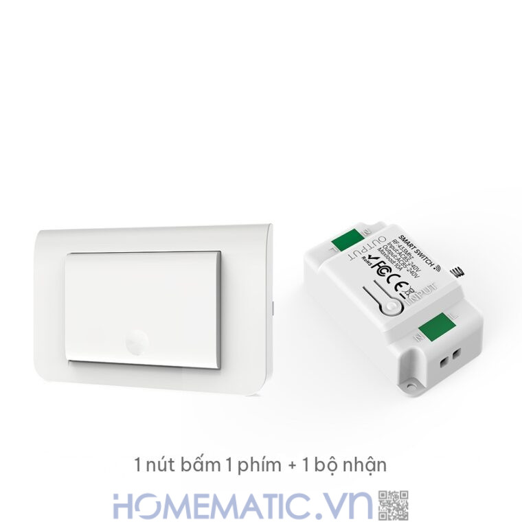 Công tắc không dây không dùng pin WHK01-RB4 bộ 1 nút bấm 1 phím