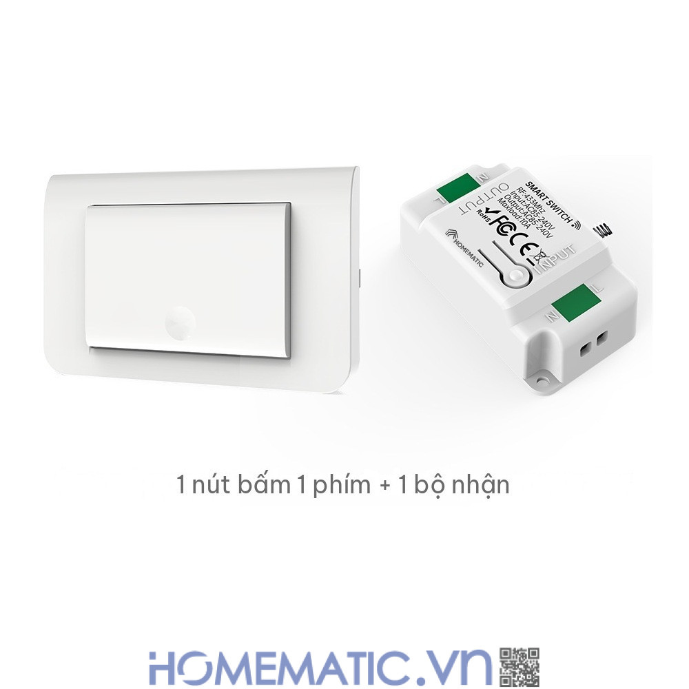 Công tắc không dây không dùng pin WHK01-RB4 bộ 1 nút bấm 1 phím