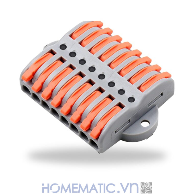 Cút nối đầu nối nhanh dây điện 6, 8 cổng có lỗ vít KV2232 8 cổng KV2232-8P8