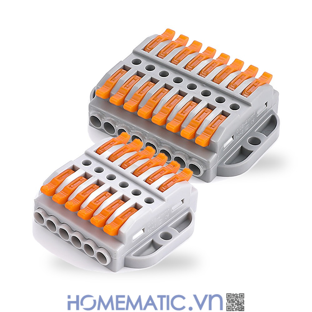 Cút nối đầu nối nhanh dây điện 6, 8 cổng có lỗ vít KV2232 bản 6 cổng và 8 cổng