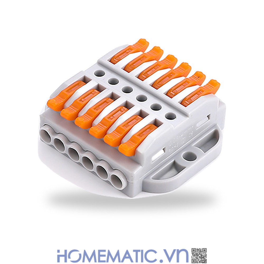 Cút nối đầu nối nhanh dây điện 6, 8 cổng có lỗ vít KV2232 6 cổng KV2232-6P6