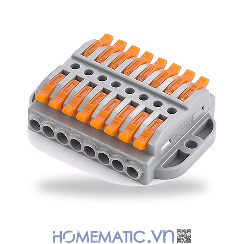 Cút nối đầu nối nhanh dây điện 6, 8 cổng có lỗ vít KV2232 8 cổng KV2232-8P8