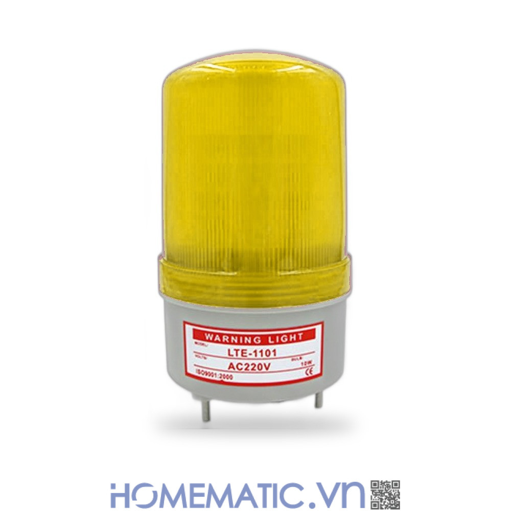 Đèn xoay báo động 220v có còi LTE-1101J màu vàng