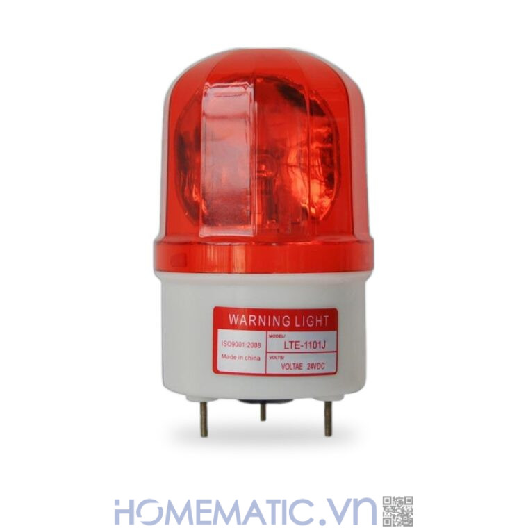 Đèn xoay báo động 24V có còi LTE-1101J màu đỏ