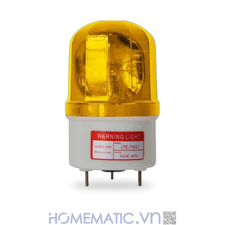 Đèn xoay báo động 24V có còi LTE-1101J màu vàng