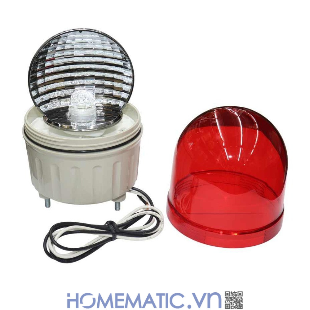 Đèn xoay cảnh báo Hanyoung T100 220V có còi bóng LED và chóa phản quang bên trong Đèn xoay cảnh báo Hanyoung T100 220V có còi bóng LED và chóa phản quang bên trong