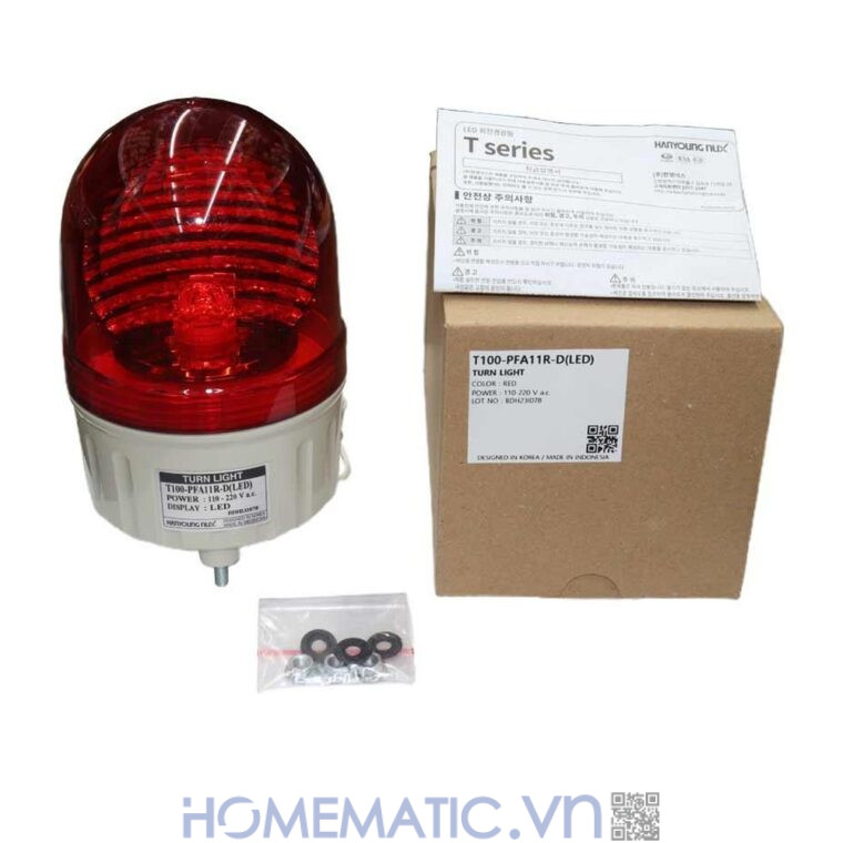 Đèn xoay cảnh báo Hanyoung T100 220V có còi trọn bộ sản phẩm Đèn xoay cảnh báo Hanyoung T100 220V có còi trọn bộ sản phẩm