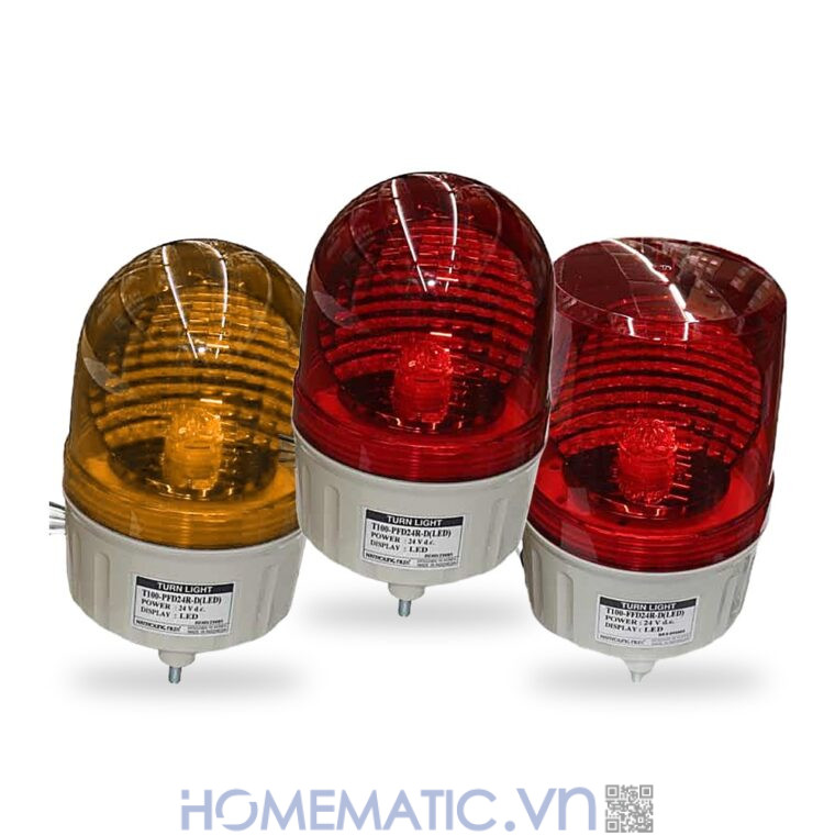 Đèn xoay cảnh báo Hanyoung T100 24VDC có còi các phiên bản nắp vòm, nắp phẳng Đèn xoay cảnh báo Hanyoung T100 24VDC có còi các phiên bản nắp vòm, nắp phẳng